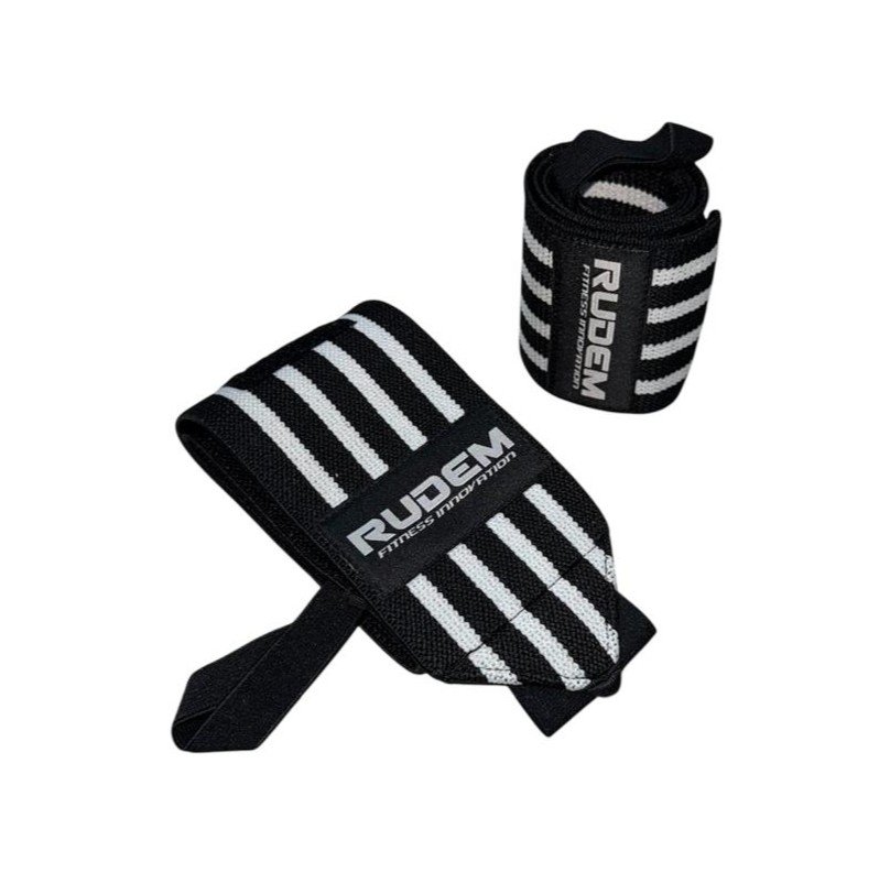 88654813 Muñequeras Rudem Black & White Stripes (Par) 88654813 Munequeras Rudem Black White Stripes Par - MUÑEQUERAS RUDEM BLACK & WHITE STRIPES (PAR)