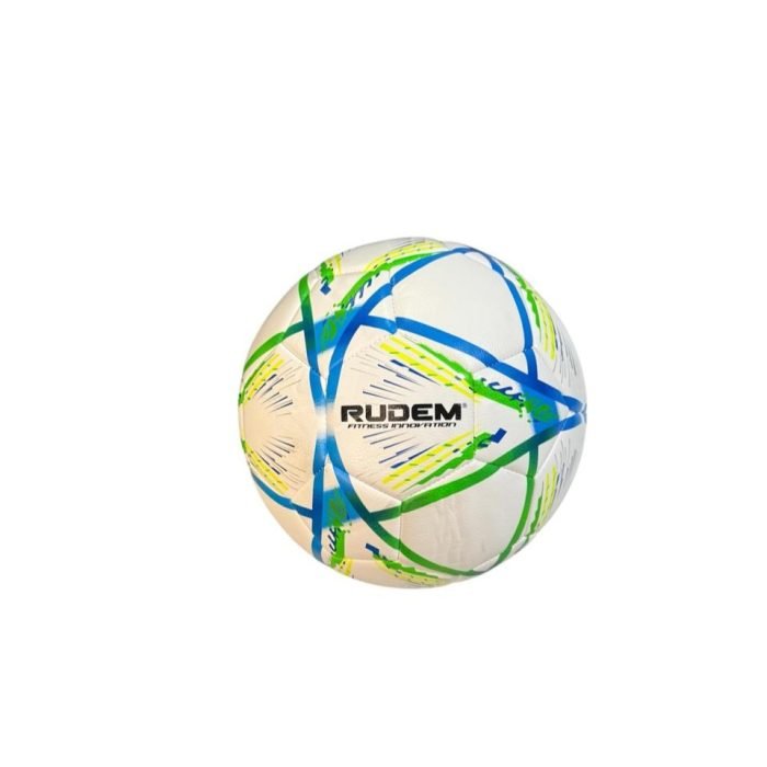 PELOTA BLANCA CON VERDE - PELOTA DE FUTBOL RUDEM CUERO PVC FOAM 3.5MM (BLANCA CON VERDE)