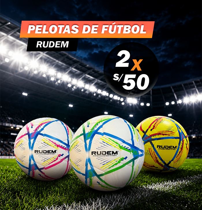 PELOTAS con tematica del Mundial 2 X 50 SOLES PELOTAS con tematica del Mundial 2 X 50 SOLES 1 - Dúo Pelotas de Fútbol Rudem Cuero PVC Foam 3.5MM (2 unidades - Colores aleatorios)
