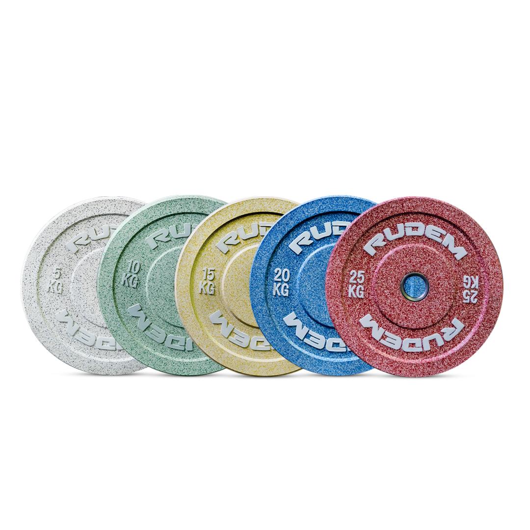 RUDEM COLOUR GRIND BUMPERS PLATES RUDEM COLOUR GRIND BUMPERS PLATES - RUDEM COLOUR GRIND BUMPERS PLATES (Pares): 5KG, 10KG, 15KG, 20KG, 25KG